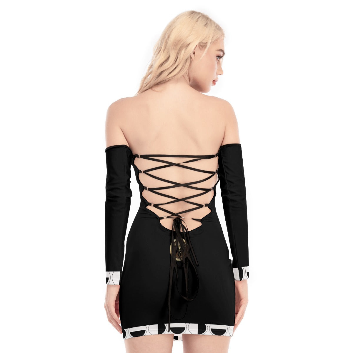 Irawma/MI Women's Off-shoulder Back Lace-up Dress