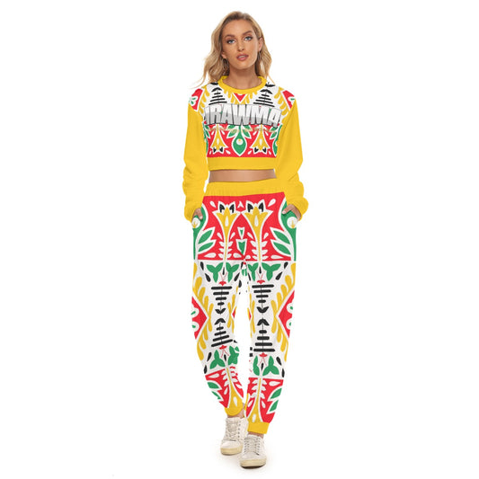 MI/IRAWMA Women's Crop Sweatshirt Suit